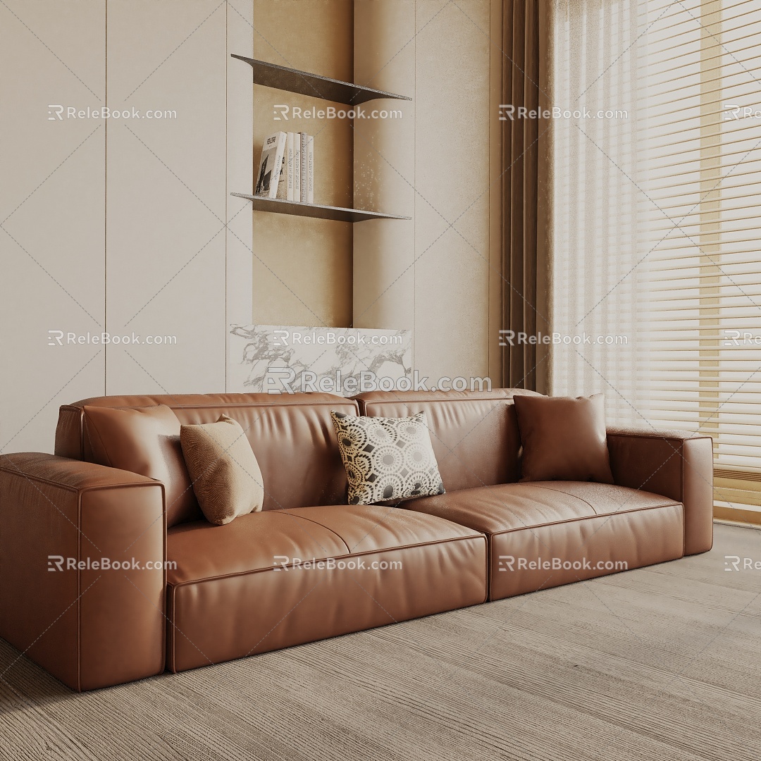 Three-seat sofa 3d model