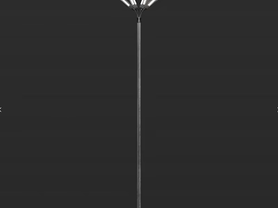 Modern Outdoor Garden Light with Metal Pole and Multiple Lamp Heads for Pathway Illumination 3d model