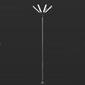Modern Outdoor Garden Light with Metal Pole and Multiple Lamp Heads for Pathway Illumination