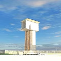 Modern Road Traffic Monitoring Tower Structure in Open Area With Blue Sky and Fence
