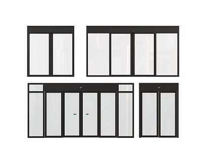 Various Styles Of Modern Glass Doors With Panel And Sliding Designs 3d model