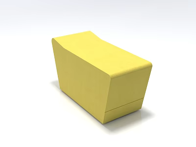 Yellow Upholstered Ottoman With Sleek Modern Design For Living Space 3d model