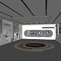 Modern Exhibition Hall Interior Design With Display Walls Screens And Lighting