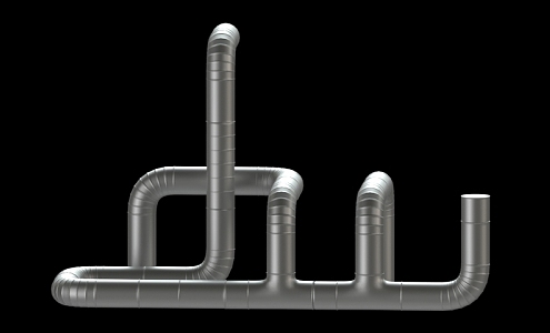 modern pipeline pipe 3d model