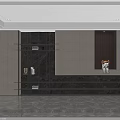 Modern Elegant Decorative Cabinet With Marble Texture Metal Frame Display Shelves And Decorative Items