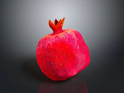 Fresh Ripe Red Pomegranate Fruit With Vibrant Color And Smooth Skin 3d model