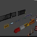 Public Facilities Featuring Traffic Gates Fences Barriers Cones And Warning Signs