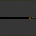 Black Electric Cable With Colored Inner Wires And Protective Outer Sheath