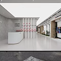 Reception Desk in Enterprise Intelligent Air System Experience Store with Display Screens and Equipment
