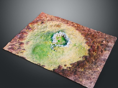 Dry land, clod land, dry land, wet land, mud land, realistic 3d model