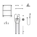 Complete Shower Head Set With Handheld Faucet Towel Rack Mounting Bar And Accessories