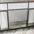 Aluminum Casement Window With Black Frame White Blinds And Modern Interior Design