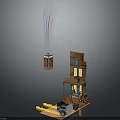 Detailed Multi level Building Model With Elevator Track Mechanical Arm And Platform