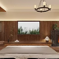 Cozy Warm Toned Hotel Guest Room With Wooden Wainscoting Retro Lighting And Soft Comfortable Bedding