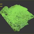 Detailed Realistic Green Terrain Model Showcasing Lush Vegetation And Undulating Landforms