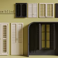 Various Styles of Window Blinds in Different Colors for Home Interior Design