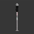 Black And Silver Parking Meter With Metal Pole And Digital