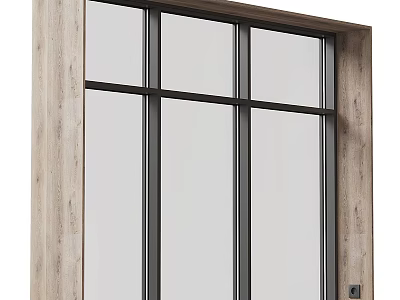Intricate Carved Window Design With Wooden Frame And Geometric Patterns 3d model