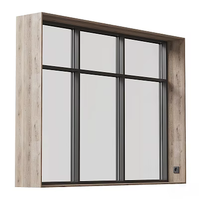 Intricate Carved Window Design With Wooden Frame And Geometric Patterns 3d model