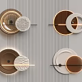 Circular Wall Decor Featuring Brown White Textured Designs And Metallic Accents On Gray Wall