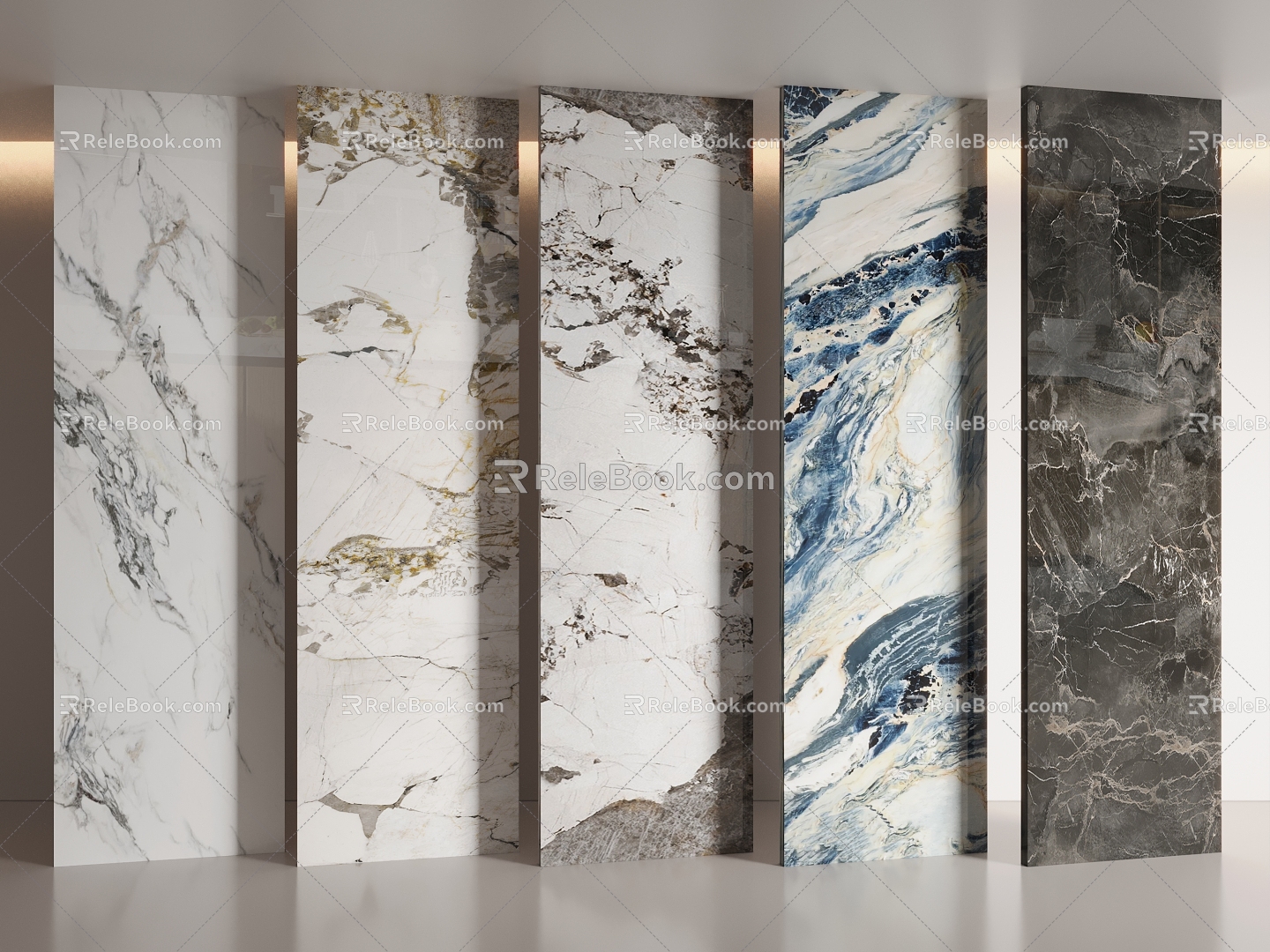 Marble stone tile background wall 3d model