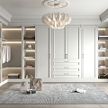 European Style Cloakroom Wardrobe Glass Cabinet Decorative Cabinet Locker 3d model