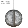 Modern Woven Spherical Pendant Light With Metallic Structure And Warm Glow