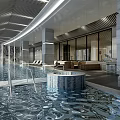 Modern Indoor Swimming Pool Interior With Large Windows Lounge Chairs And Clear Water