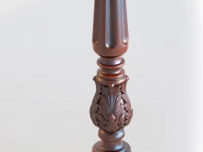 Wooden Carved Baluster with Ornate Intricate Decorative Home Interior Design 3d model