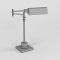 Modern Table Lamp with Adjustable Arm Square Shade and Stainless Steel Base 3d model
