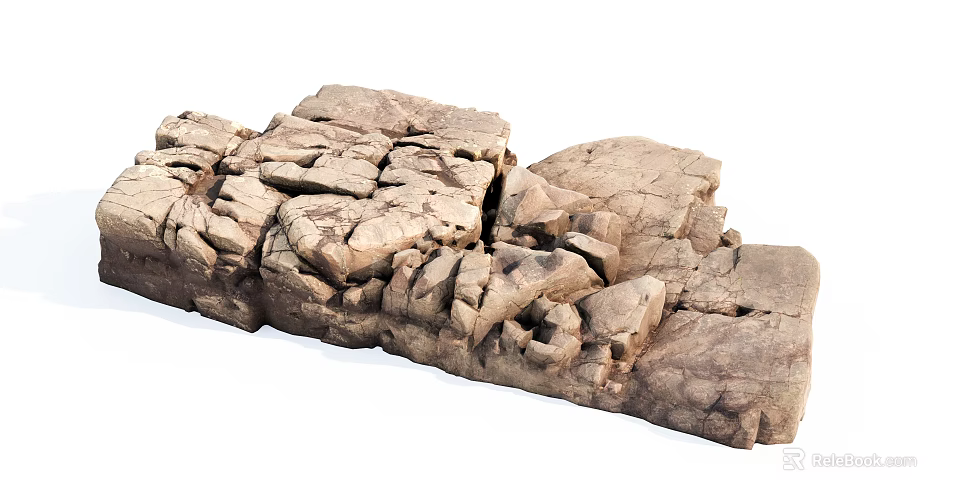 Natural Stone and Wood Handcrafted Decorative Element with Rustic Texture and Organic Design 3d model 