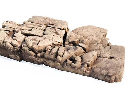 Natural Stone and Wood Handcrafted Decorative Element with Rustic Texture and Organic Design 3d model