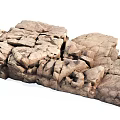 Natural Stone and Wood Handcrafted Decorative Element with Rustic Texture and Organic Design