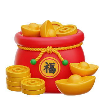 Modern Money Bag Gold Coin Currency Cartoon Gold Coin 3d model