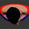 Superman Character Bust Sculpture With Red Blue Costume And Yellow S Shield