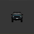 Blue Retro SUV With Black Roof And Wheels Off Road Design