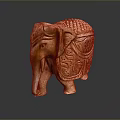 Handcrafted Wooden Elephant Container With Intricate Carved Patterns And Decorative Design