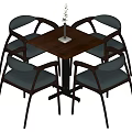 Casual table and chair combination 3d model