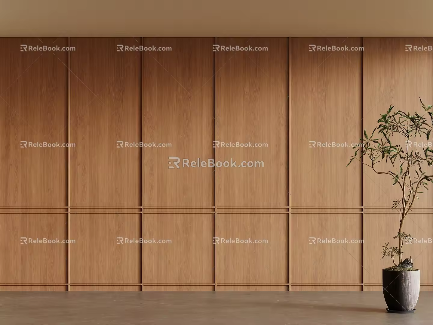 Middle ancient background wall 3d model