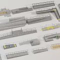 Diverse Architectural Building Components With Ramps Platforms Railings And Steps