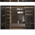 Modern Wardrobe Design With Glass Doors LED Lighting Internal Shelves Storage Boxes And Drawers