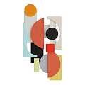 Modern Abstract Wall Decor With Various Geometric Shapes And Vibrant Colors For Home