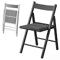 Modern Black And White Folding Chairs With Metal Frame And Padded Seats