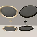Modern Circular Lighting Combinations With Gold Black Frames Ceiling Pendant Lights 3d model