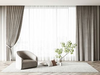 Modern Curtains 3d model