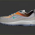 Stylish Athletic Shoes With Orange Blue Accents Gray Sole And Modern Design Details