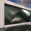 Modern Feature Wall Design With Textured Glass And Wooden Frame Details
