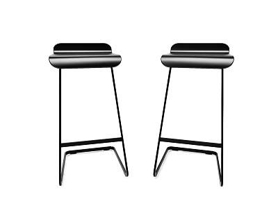 Modern Black Bar Stools With Sleek Metal Frame And Minimalist Design 3d model