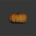 Single Textured Orange Pumpkin With Glossy Finish On Dark Background For Household Decor