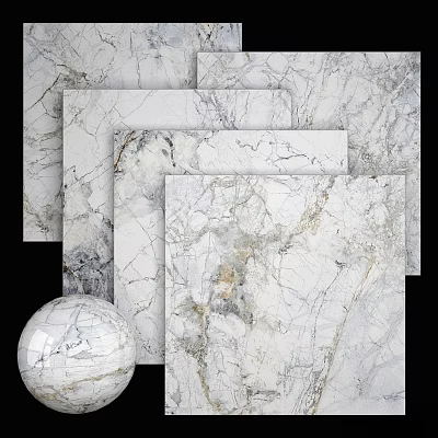 High Quality Natural Marble Slabs With Various Patterns And Decorative Sphere For Interior Design 3d model